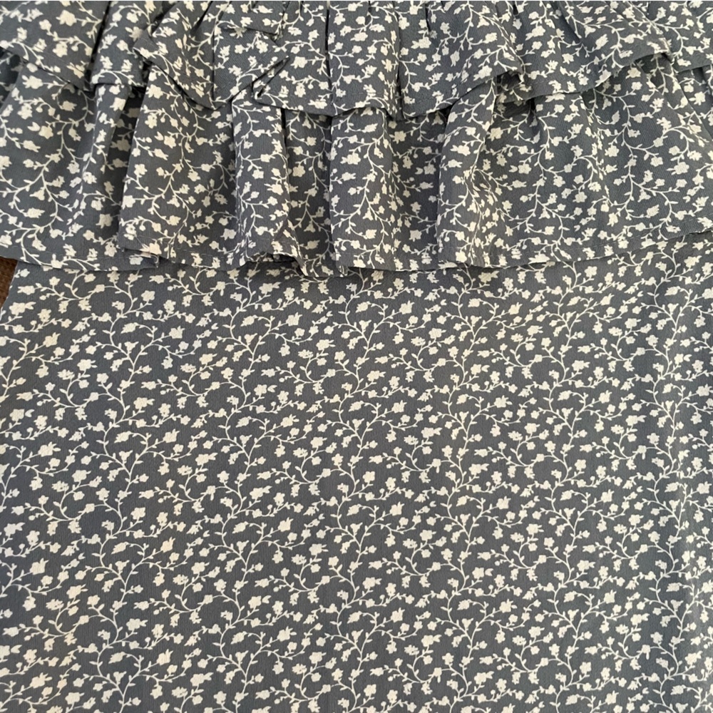 Forever 21 Floral Blue and White Strapless Dress Small - Picture 5 of 5
